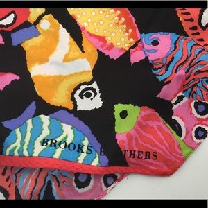 NWT 100% Silk Brooks Brothers Scarf Tropical Fish